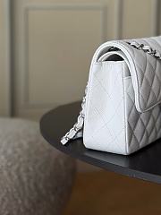 Chanel Small Classic Double Flap White Caviar Silver Hardware-23cm - 5