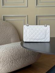 Chanel Small Classic Double Flap White Caviar Silver Hardware-23cm - 2