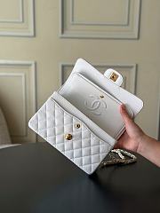 Chanel Small Classic Double Flap White Caviar Gold Hardware-23cm - 3