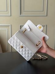 Chanel Small Classic Double Flap White Caviar Gold Hardware-23cm - 2