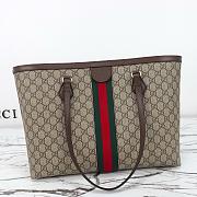 GUCCI OPHIDIA GG MEDIUM TOTE BEIGE AND EBONY - 2