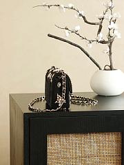  Chanel Mini classic handbag Velvet strass imitation pearls-20cm - 5