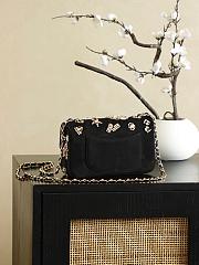  Chanel Mini classic handbag Velvet strass imitation pearls-20cm - 3