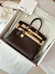 Hermes 25 Birkin Bag In Tago leather Chocolate and Gold Hardware - 1