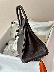 Hermes 25 Birkin Bag In Tago leather Chocolate and Gold Hardware - 5