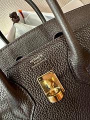 Hermes 25 Birkin Bag In Tago leather Chocolate and Gold Hardware - 3