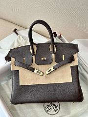 Hermes 25 Birkin Bag In Tago leather Chocolate and Gold Hardware - 2