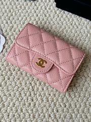 CHANEL Card Holder Pink Caviar leather Gold-7.5*11.3*2.2cm - 2