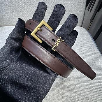 YSL Saint Lauren Belt Red Tan 2cm-Wide