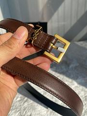 YSL Saint Lauren Belt Red Tan 2cm-Wide - 5