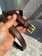 YSL Saint Lauren Belt Red Tan 2cm-Wide - 4