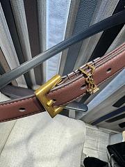 YSL Saint Lauren Belt Red Tan 2cm-Wide - 3
