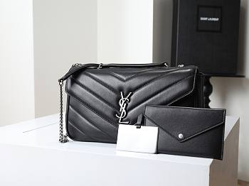 YSL Saint Laurent LouLou Bag Black Silver-29*17*8cm