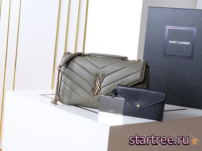 YSL Saint Laurent LouLou Bag Grey-29*17*8cm - 1