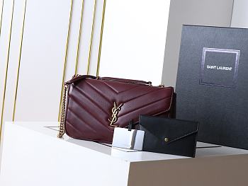 YSL Saint Laurent LouLou Bag Burgundy-29*17*8cm