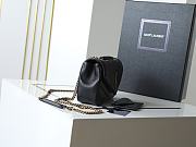 YSL Saint Laurent Mini LouLou Bag Black-24*14*7cm - 3