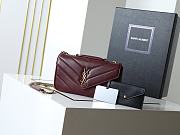 YSL Saint Laurent Mini LouLou Bag Burgundy-24*14*7cm - 1