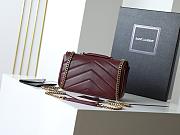 YSL Saint Laurent Mini LouLou Bag Burgundy-24*14*7cm - 4