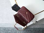 YSL Saint Laurent Mini LouLou Bag Burgundy-24*14*7cm - 2