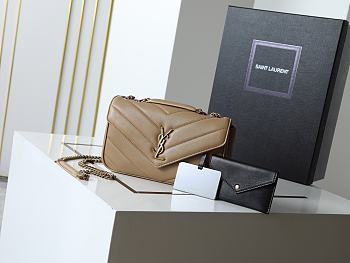 YSL Saint Laurent Mini LouLou Bag Tan-24*14*7cm