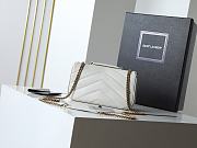 YSL Saint Laurent Mini LouLou Bag White-24*14*7cm - 4
