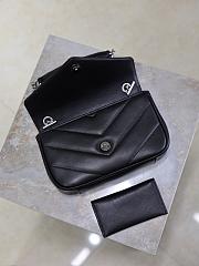 YSL Saint Laurent Mini LouLou Bag Black Silver-24*14*7cm - 2