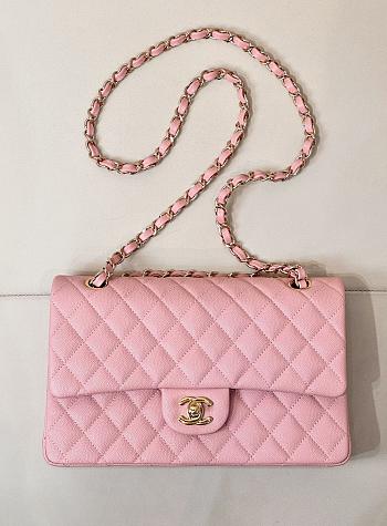 Chanel Classic Flap Caviar Bag Gold Hardware Pink-25cm 001