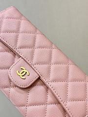 Chanel Classic Long Flap Wallet Caviar Leather Pink Gold Hardware- 10.5x19.4x3 cm - 4