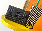 YSL Mini Envelope Crossbody Bag Black With black hardware-21x13x6cm - 1
