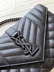 YSL Mini Envelope Crossbody Bag Black With black hardware-21x13x6cm - 3