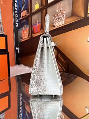 Hermes Kelly 25 Crocodile Leather White-25cm - 3