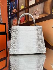 Hermes Kelly 25 Crocodile Leather White-25cm - 5
