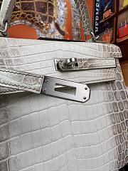 Hermes Kelly 25 Crocodile Leather White-25cm - 2