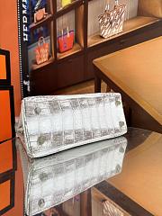 Hermes Kelly 25 Crocodile Leather White-25cm - 4