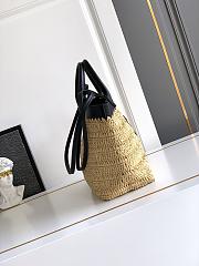 Prada Small Crochet and Leather Tote Bag-25*26*15cm - 5