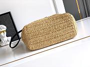 Prada Small Crochet and Leather Tote Bag-25*26*15cm - 4