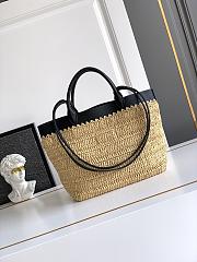 Prada Small Crochet and Leather Tote Bag-25*26*15cm - 3