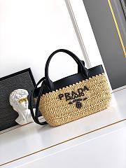 Prada Mini Crochet and Leather Tote Bag-21*16*10cm - 1