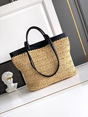 Prada Medium Crochet and Leather Tote Bag-32*29*16cm - 4