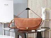 Celine Halfmoon Soft Triomphe Bag In Supple Shiny Lamskin Brown-46*19*10cm - 1