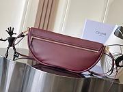 Celine Halfmoon Soft Triomphe Bag In Supple Shiny Lamskin Burgundy-46*19*10cm - 3