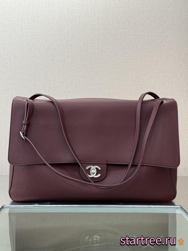 Chanel 26S Mix Flap Bag Burgundy-26*38*11cm - 1