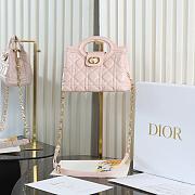 Dior Jolie Top Handle Mini Bag Powder Pink and Cannage Lambskin-18.5*13*8.5cm - 1