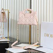 Dior Jolie Top Handle Mini Bag Powder Pink and Cannage Lambskin-18.5*13*8.5cm - 3