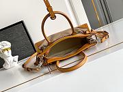 Prada Bonnie Small Linen and Leather Patchwork Handbag-23.5*9*12cm - 3