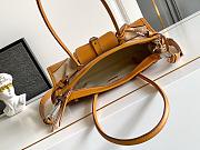Prada Bonnie Medium Linen and Leather Patchwork Handbag-32*12*15.5cm - 4