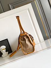 Prada Bonnie lLarge Linen and Leather Patchwork Handbag-38*24*12cm - 3