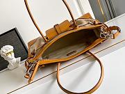 Prada Bonnie lLarge Linen and Leather Patchwork Handbag-38*24*12cm - 2
