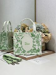 Dior Small Book Tote with shoulder strap Green and white-26.5 x 22 x 14cm - 1