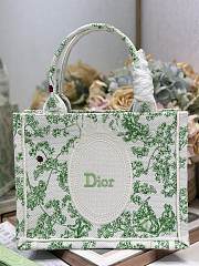 Dior Small Book Tote with shoulder strap Green and white-26.5 x 22 x 14cm - 2